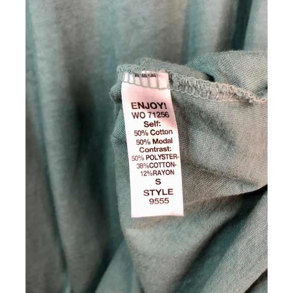Michael Stars Dress Short Sleeve Size Small Green/Blue Tone Crew Neck - Picture 4 of 4